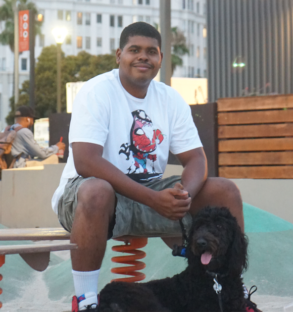 Nicholas Allen Jackson with his dog